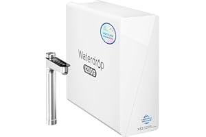 Waterdrop X12-Alkaline Mineral pH+ Reverse Osmosis System, NSF/ANSI 42&58&372 Certified, 1200 GPD RO Water Filter, 11-Stage Filtration Tankless RO System, 3:1 Pure to Drain, UnderSink, BPA Free