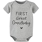 WOOYONGING First Great Grandbaby Pregnancy Announcement for Great Grandparents Baby Romper Newborn Outfits Infant Clothes