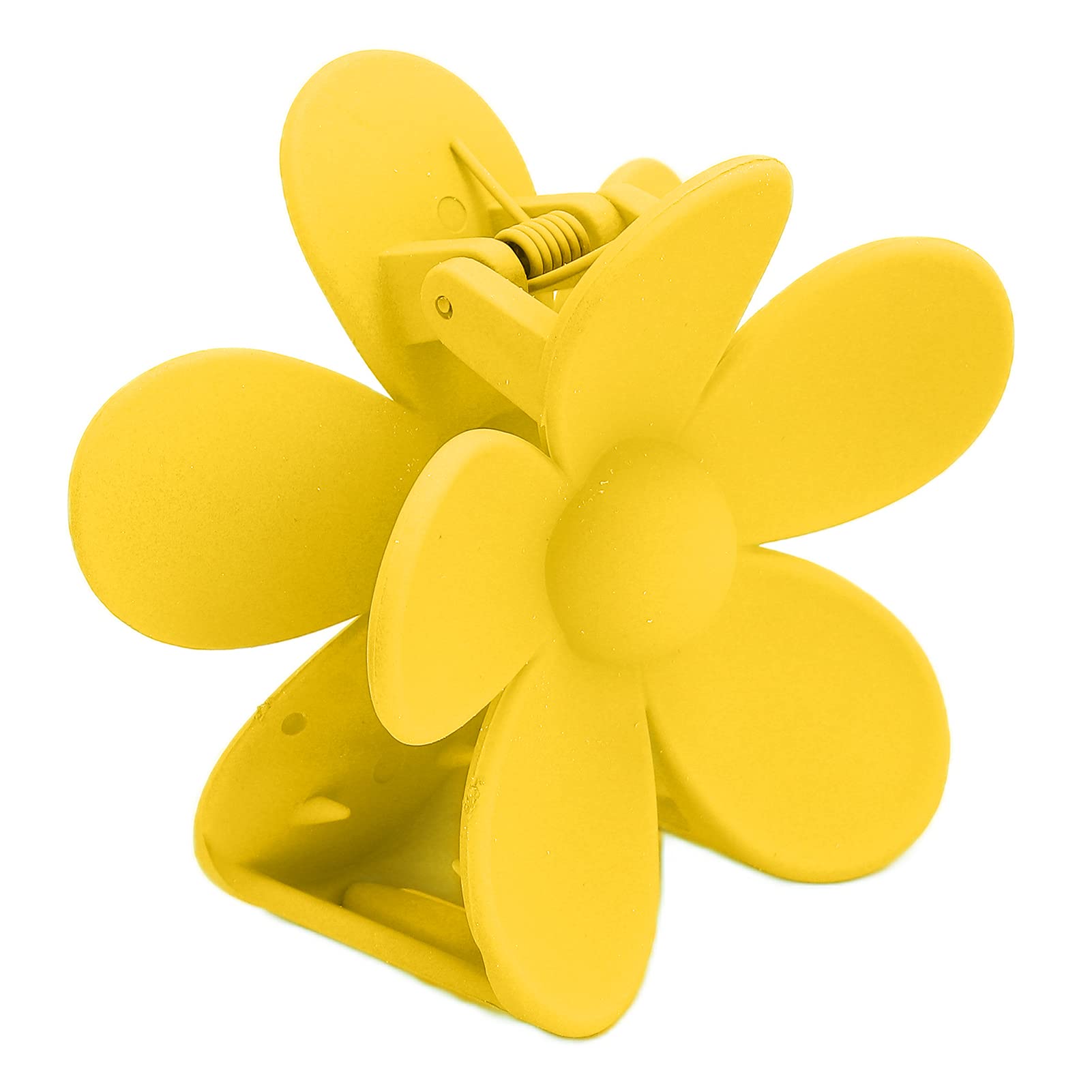 Big Hair Claw Clips, Flower Hair Clips, Double Locked Hair Catch Barrettes Flower Jaw Clip With Double Lock Tooth for Women Girls Thin Thick Hair (yellow)