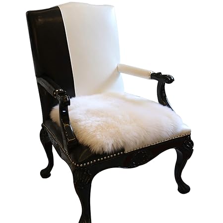 WOLTU TP3514ws Öko Lammfell Schaffell Kissen Sitzkissen Stuhlkissen echtes Naturfell Longhair weiß 40 * 40cm