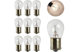 DUSCOKE 10PCS Car 1156 Turn Signal Light, Mini P21W 1141 High Brightness Stable Filament Brake Light Bulb, 12V 21W BA15S Waterproof Halogen Bulb for Taillight Parking Lights Replacement (Clear)