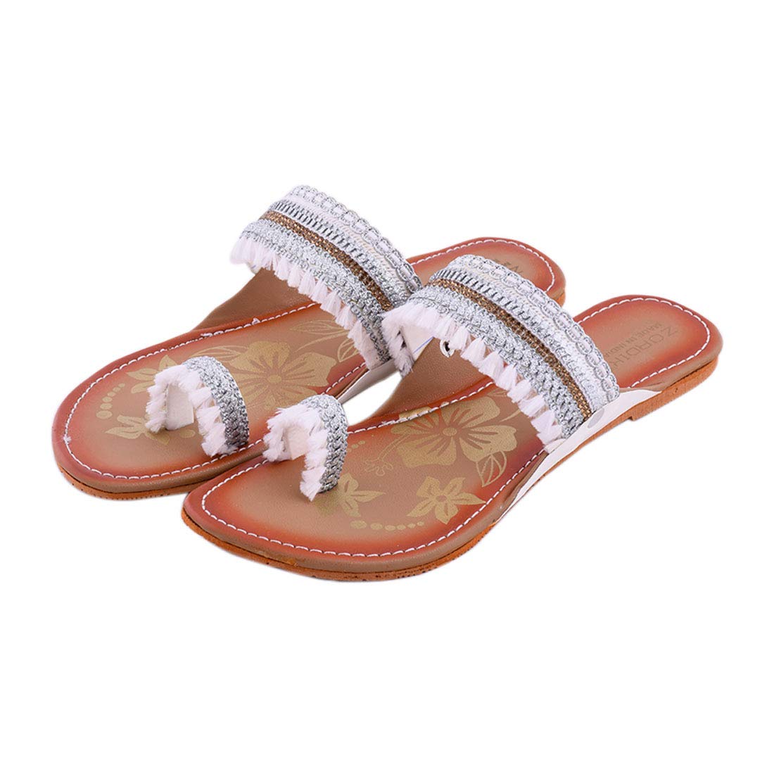 kolhapuri chappal white