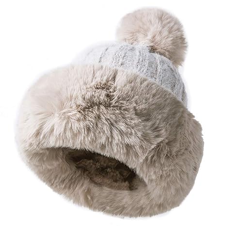 Gaatpot Oderola Damen Mädchen Strickmütze Wärmer Hüte Mützen Waschbär Pom Pom Beanie Hüte Winter,15 Farbe