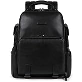 Piquadro - Modus Special Leather Backpack Laptop 15.6" - Men - Black | Padded straps, Organised compartments, Business, Travel, Elegant and Professional