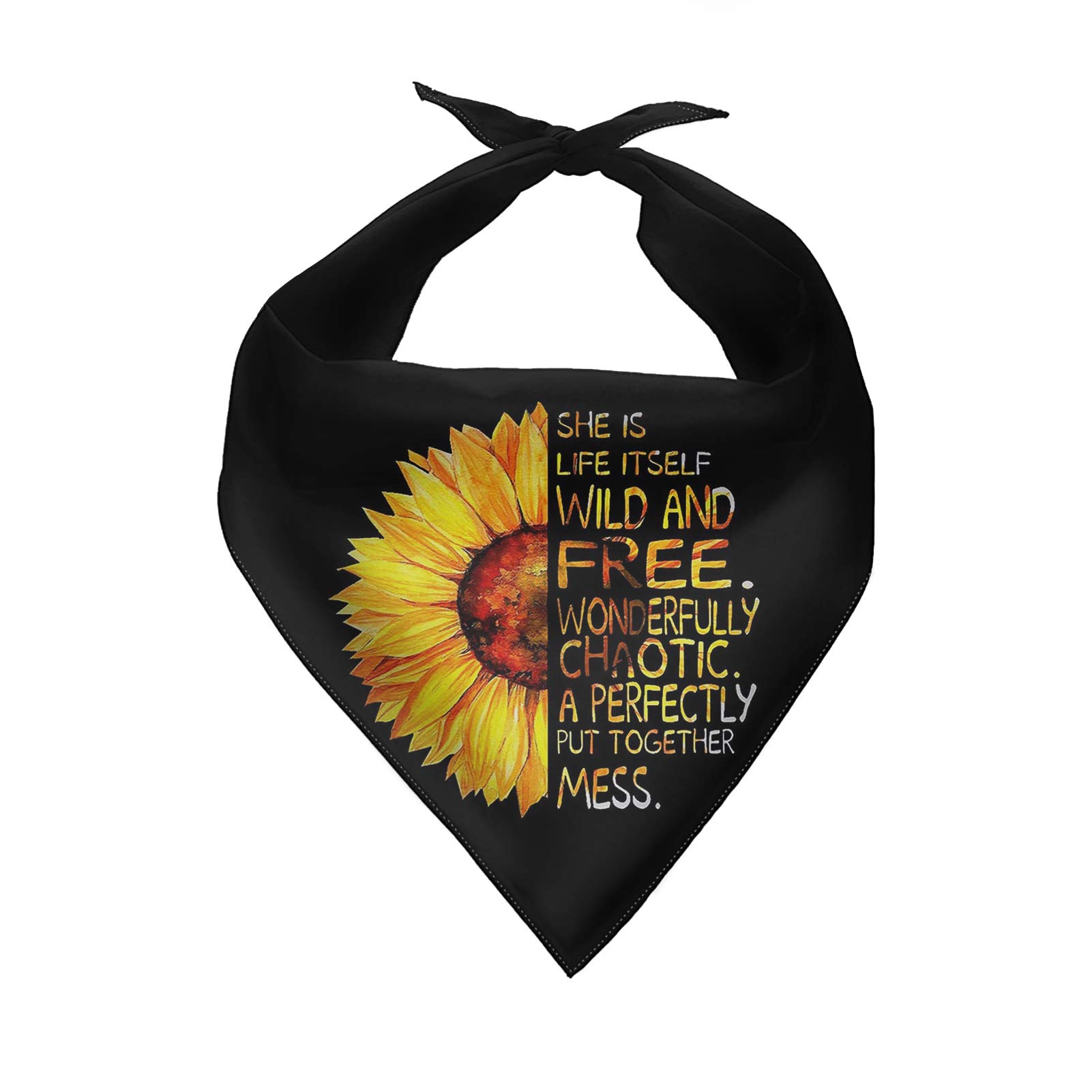 COEQINE Sunflower Print Dog Bandanas Collar Pets Scarf Triangle Bibs Kerchief Bandana Handkerchief Scarves Accessories for Small Medium Large Cats Dogs Puppies