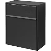 adoorn Modern Large Locking Wall Mount Mailboxes for Outside - Black | 18.5" H x 15" L x 7.5" D, Anti-Theft Lockable Mailbox for Letters, Weatherproof, Durable Steel