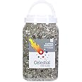 Celestial Fire Glass High Luster, 1/4" Reflective Tempered Fire Glass in Platinum Moonlight, 10 Pound Jar