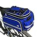Tancendes Bike Rear Bag Lengthened Shoulder Strap Waterproof Nylon Bicycle Seat Trunk Bag with Raincoat (Blue)
