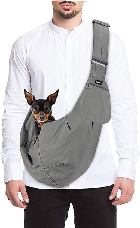 SlowTon Bandolera para Perro, Pet Carrier Dog Puppy Hand Sling para Cachorros Bandolera Correa de Hombro Acolchada Ajustable Tote Bag con Bolsillo ...