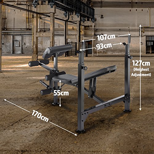 Marcy Eclipse BE5000 Olympic Weight Bench with Rack, Arm Curl Pad and