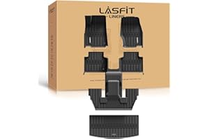 LASFIT Floor Mats for Jeep Grand Cherokee L 2021-2025 (ONLY for 6 Seaters Without Center Console) All Weather Custom Fit Car Floor Liners Trunk Mat Black