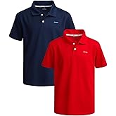 DKNY Boys Polo Shirt - 2 Pack Performance Golf Polo with Moisture Wicking Fabric Short Sleeve Boys Golf Shirts (Size: 8-20)