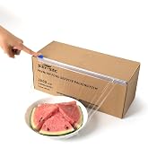 Plastic Food Wrap Thick Enough for daily use Stronger for Comercial Use Durable With Slide Cutter 12"wide 2000 Feet long Home and Commercial Use Food Service Cutter Under the Wrap or Inside The Tube