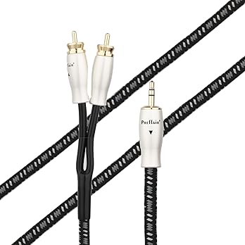 Pure Copper Stereo Auxiliary Cord,3.5mm Male to 2RCA Male Audio Aux Cable, Compatible for iPhone, iPod, IPad,Headphone,Tablet