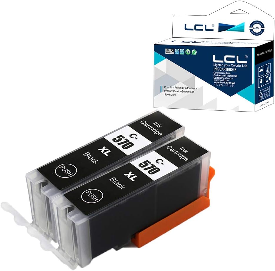 LCL PGI-570XL Ink Cartridge Replacement for Canon PGI-570 PGBK PGI-570XL PGI-570XLBK Canon PIXMA MG5750 MG5751 MG5752 MG5753