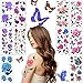 Lady Up Flower Temporary Tattoos Stickers for Women Teens Girls Kid 10 Sheets Muti-Colored Waterproof Roses Butterflies Body Art (90×190mm)