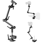ALTSON 20.4"/52cm Magic Arm Mounting Kit - Super Clamp, 1/4" Screw Adapter, Overhead Camera Desk Mount Stand for Flash/LED Light/Microphone/Monitor, SmallRig Camera Cage, Max Load: 6.61lbs/3kg