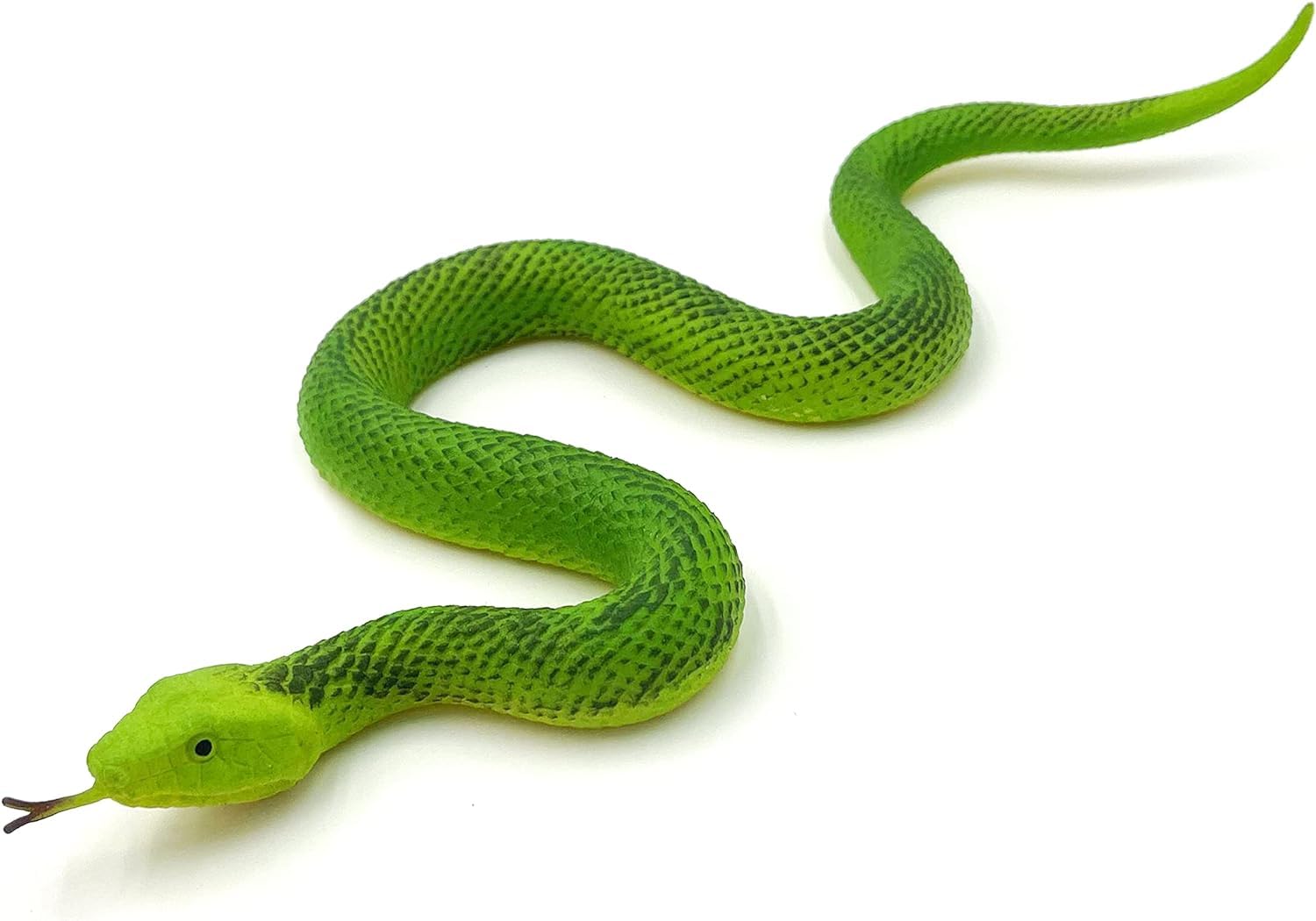 MAKFORT 1 Pcs Realistic Fake Snake Fidget Toy Simulation for Kids Plastic Snake for April Fool's Day Halloween Prank Item Party Favors Gift Bamboo Pit Viper