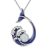 KoyeKei Sea Turtle/Jellyfish/Dolphin/Mermaid/Compass/Steering wheel necklace 925 Sterling Silver Anchor Navy Ocean Jewelry Beach Gifts for Women Men