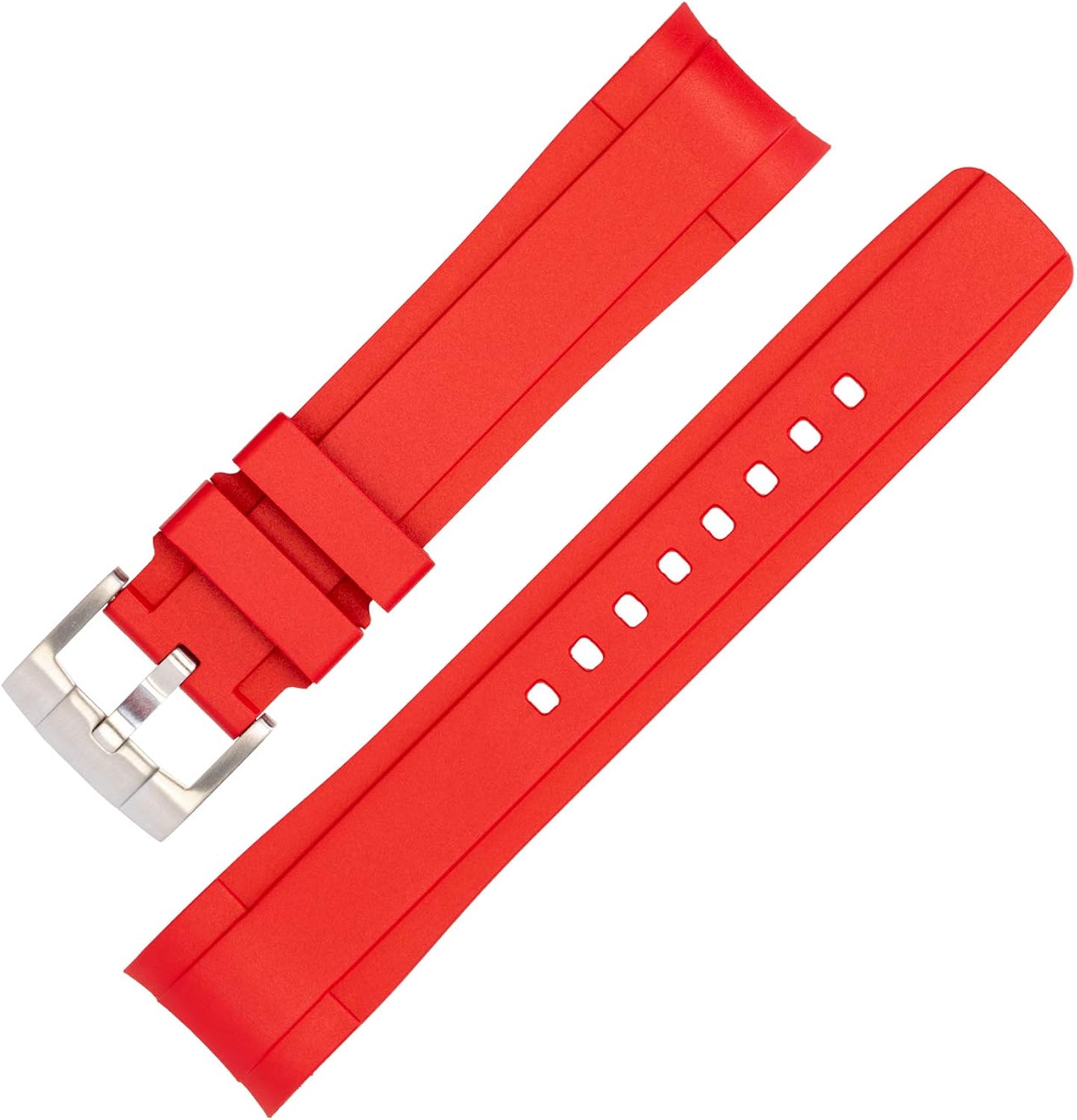 ZEALANDE CurvedEnd Rubber Watch Strap in RED (20mm) Amazon.co.uk Watches