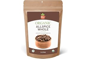 SPICY ORGANIC Pure Organic Allspice Berries Whole 8 oz. – Certified USDA Organic - Premium Pimento Seeds and Peppers for Baked Goods, Pickles, Marinades, Stews, and Sauces.