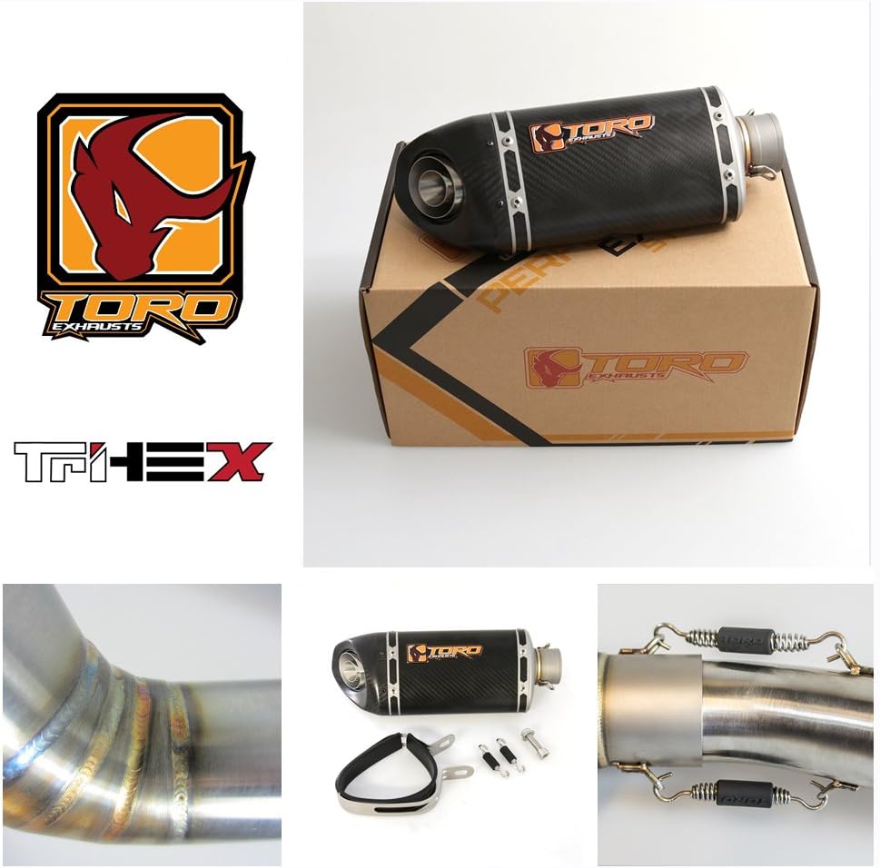 Toro Exhausts T1-TRX-0404-YAM-02 T1 Tri-Hex Motorcycle Exhaust Kit Yamaha YZF-R6 2003-2005, Matt Carbon