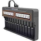 18650 Battery Charger, Senyulian 12 Bays Smart Universal Charger LCD Display for Rechargeable Batteries Ni-MH Ni-Cd AA AAA Li-ion LiFePO4 IMR