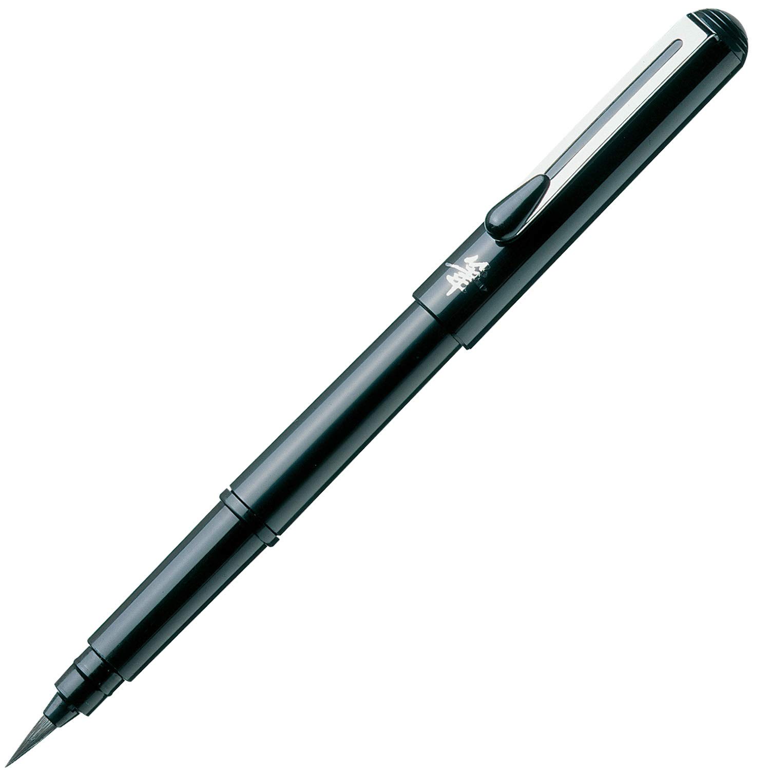 Pentel Portable Fude Brush Pen, Fude, Black Body, Medium (XGFKP-A)
