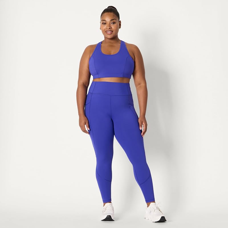 Leggings de Sport pour la Gym, avec ou sans Poches, Longs, Corsaires ou 3/4 Femme, Bleu Royal, L