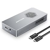 ANYOYO 40Gbps M.2 NVMe SSD Enclosure with Cooling Fan, Aluminium Alloy Enclosure Compatible with Thunderbolt 4/3/USB4, Support M/B+M Key SSD, Tool-Free Installation