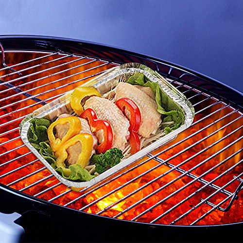 50-Pack Aluminum Foil Pans Disposable Durable Loaf Baking Pans for BBQ, Roasting, Broiling and Cooking Cakes