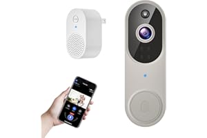 Orbitell Wireless Wi-Fi Video Doorbell Camera with Two Way Audio, AI Motion Detection, Night Vision and Cloud Storage, 2.4G Wi-Fi only (Linen)