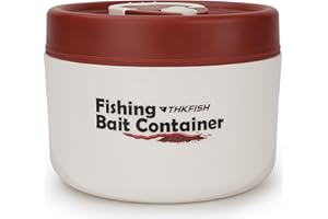 THKFISH Fishing Bait Container, Stainless Steel Insulated Live Bait Storage, Worm Bait Holder, Bait Storage Box, Nightcrawler Box, Bait Bucket to Keeps Bait Fresh and Alive