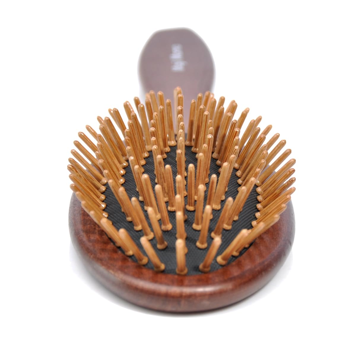 Handmade Wooden Cushion Hair Brush for Women Men Hairbrush with Bamboo Pins Massage Scalp & Detangling for Curly Thick Long Fine Dry Wet Hair (Oval Shape)