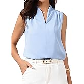 Allegra K Summer Tank Top for Women Business Casual Tops V Neck Dressy Sleeveless Work Blouse Shirt