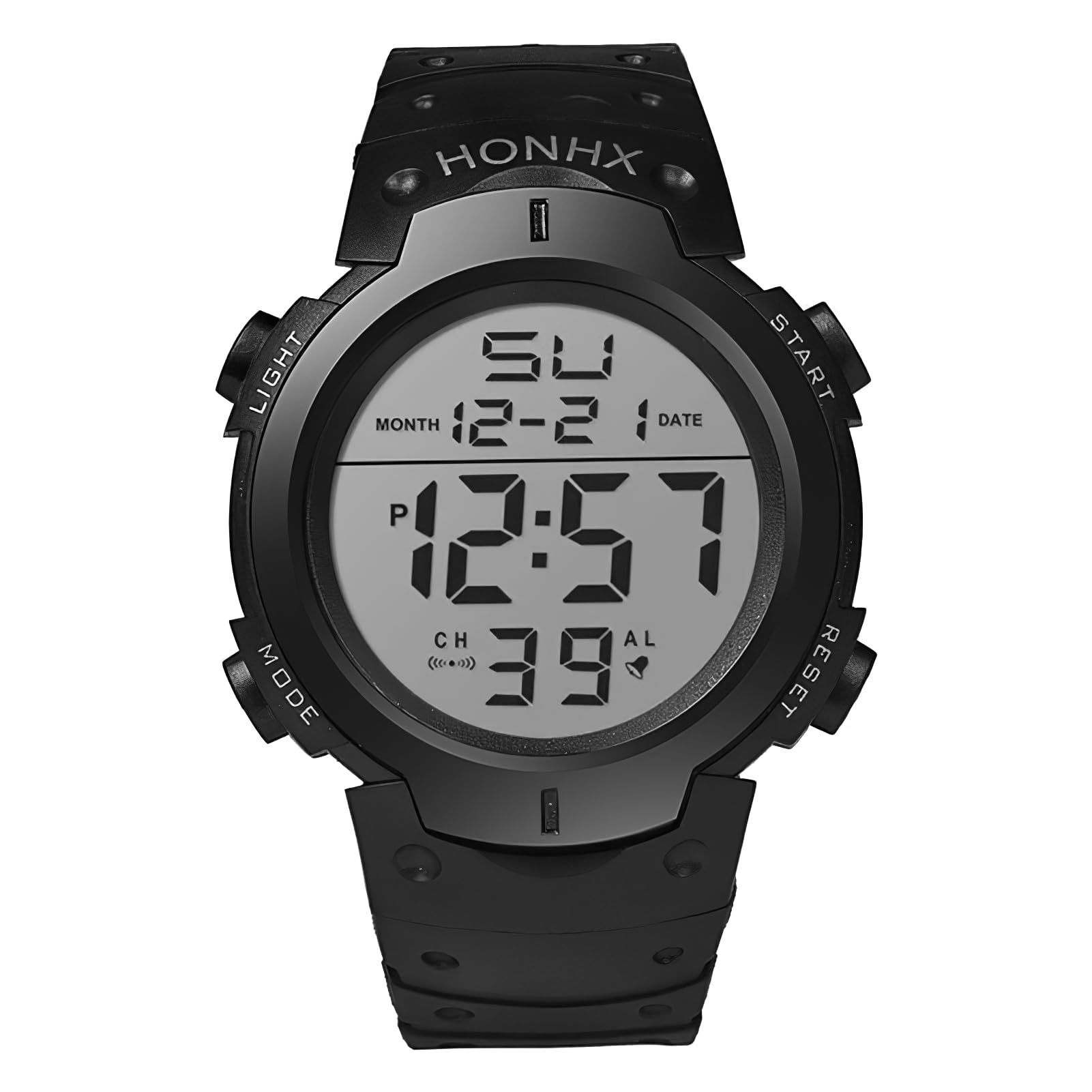 Black Digital Referee Waterproof Stopwatch,Referee Match Official Game Timer for Coaches, Big Face Military Wrist Watch with LED Backlight for Running Training