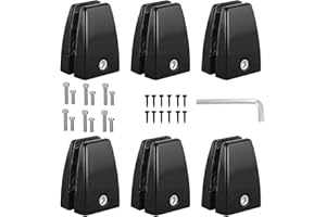Jhanw Office Desk Divider Clamps 6 Pcs, Desk Partition Support Clamps for 1/8" To 1" Thick Panels, Aluminum Panel Support Clamps, Black Desk Clamps for Acoustic Privacy Panels, Acrylic Panels