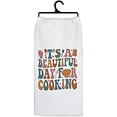 Koesus Cooking Gifts Kitchen Towels, Best Gifts for Cook Decorative Hand Towels, It's a Beautiful Day for Cooking Decor Dish Tea Towels for Kitchen, 16x24 Inch