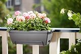 elho Barcelona Allin1 50 Balcony Planter with Saucer Hanging Rack Black view 5