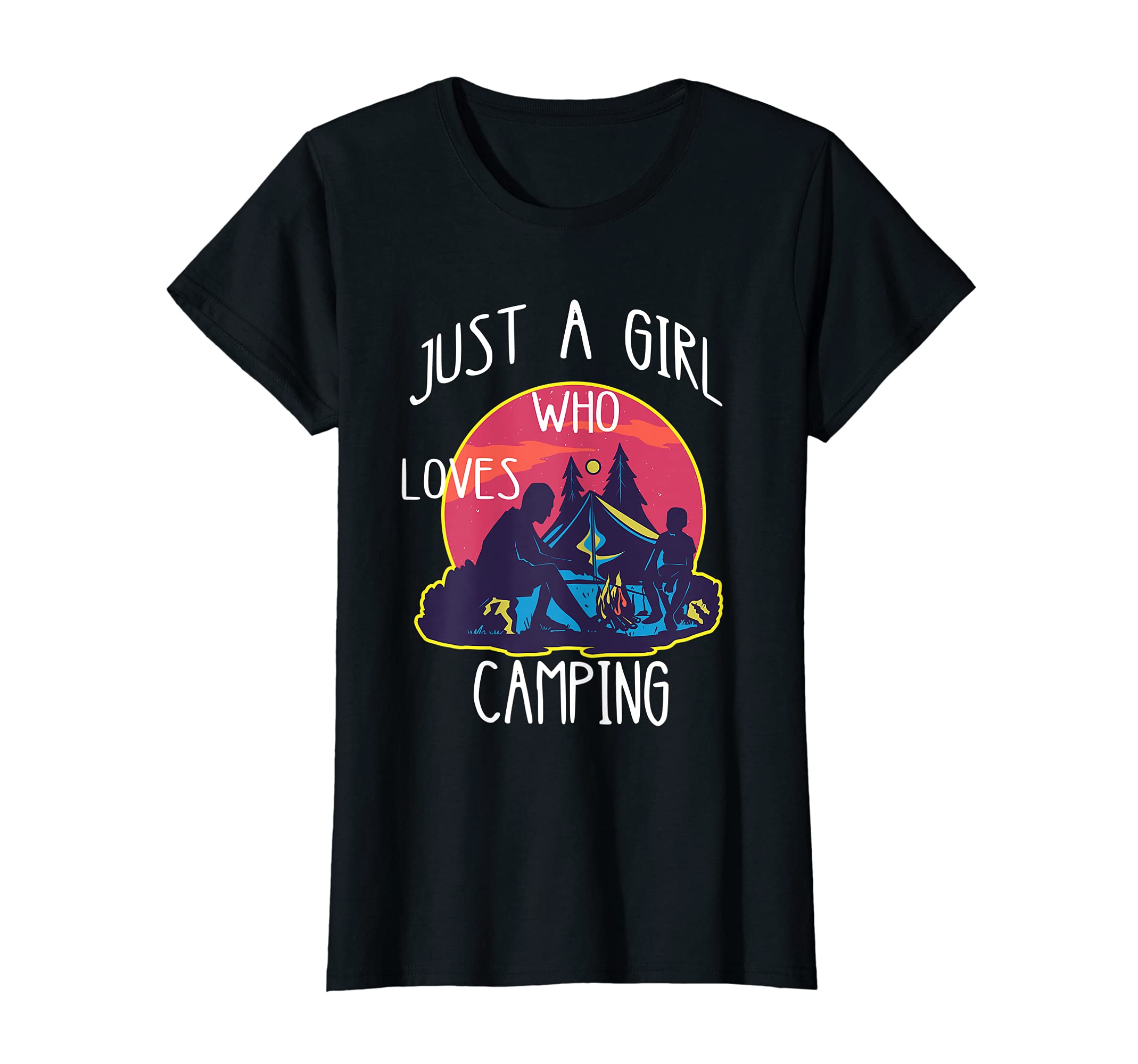 Just A Girl Who Loves Camping Campfire Outdoor Camper T-Shirt