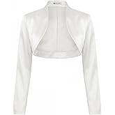 BOLEROSE Formal Long Sleeve Satin Bolero Shrug