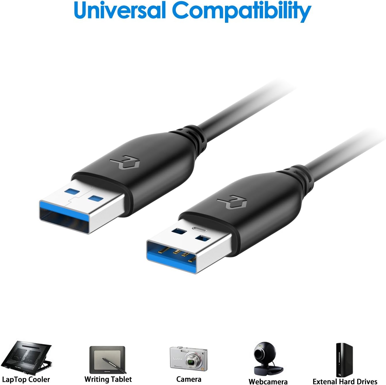 Rankie USB 3.0 Cable, Type A to Type A, 1-Pack 6 Feet: Computers & Accessories