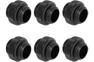 Dracaena.io 6 Pack G1/4" Thread, Male to Male Mini Extender Fitting with Tighten O-Ring, Copper Compression Fitting for Compu