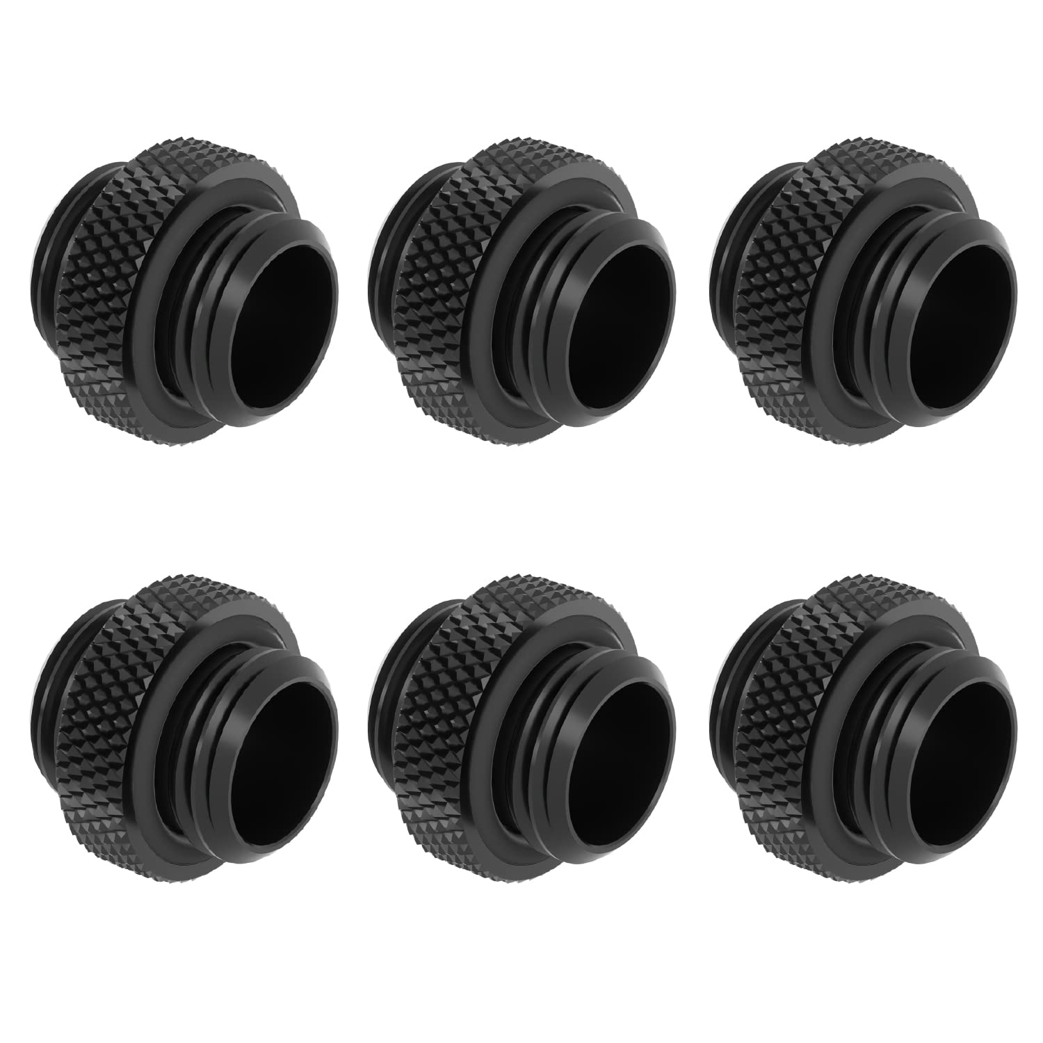 greenDracaena dracaena.io 6 pack G1/4" thread, Male to Male Mini Extender Fitting with tighten O-ring, Compression fitting for Computer Water Cooling System, Black