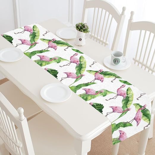 Amazon Com Interestprint Pink Flamingo Table Runner Home Decor 14