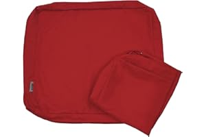 QQbed 4 Pack Outdoor Patio Chair Pillow Seat Water-Resistant Cushion Covers in Red Color 24"X22"X4" - Replacement Covers Only