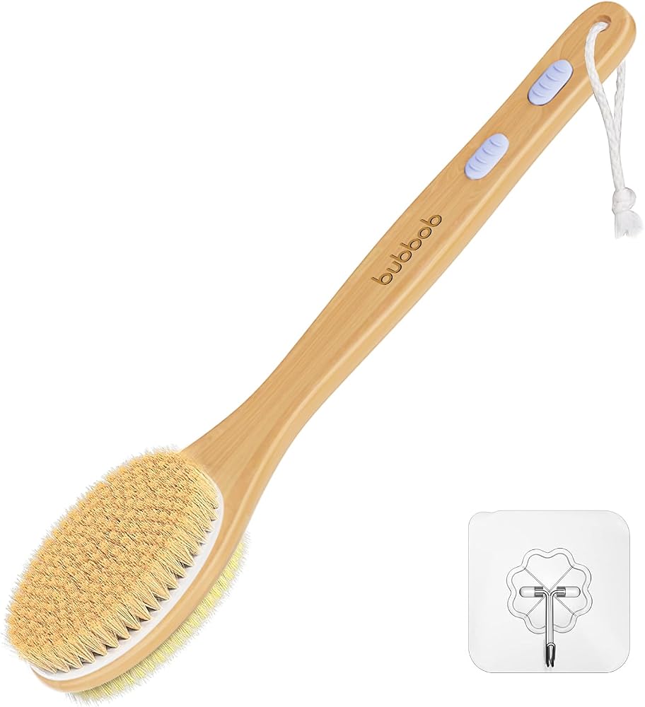 Back Scrubber for Shower,Bath Brush with Long Handle,Men and Women (Blue) | Bath Brush Body Exfoliator for Wet or Dry Brushin