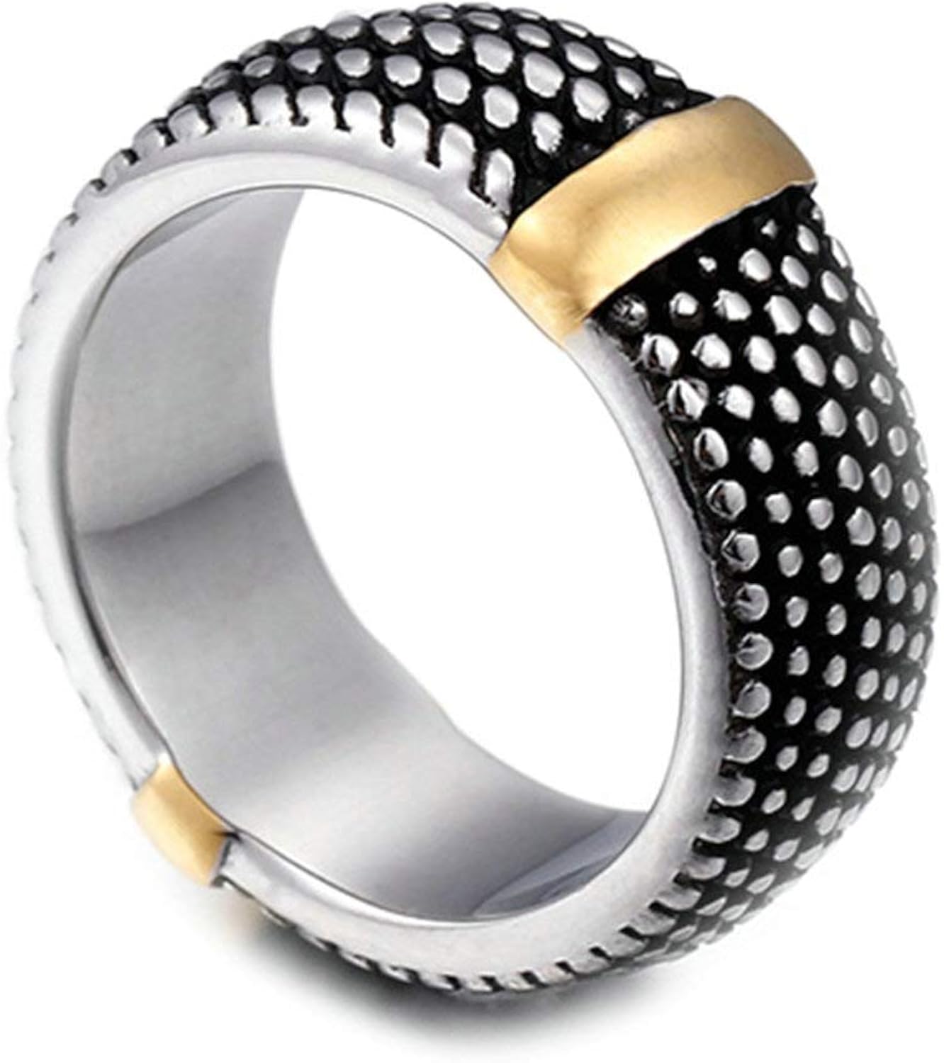 Daesar Anneau Acier Inoxydable Météorite Bleue 8MM - Bague Homme Mariage Ou Fiançailles