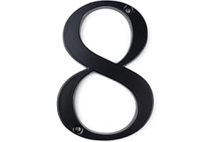 HASWARE House Number Sign 4 inch Modern Door Numbers Signage Plaque Street Home Address Numerals Zinc Alloy (8, Black)