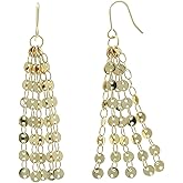 Bohemian Boho Sequin Chain Tassel Drop Earrings – Lightweight Chandelier Disc Coin Gypsy Long Dangle Statement Fringe Earrings – with Gift Box included